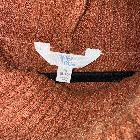 Time And Tru Cowel Neck Tunic Cozy Rust Sweater Size Medium - Picture 2 of 7